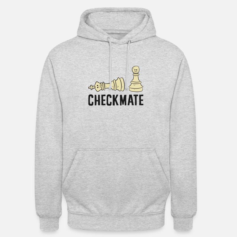 Échec et mat drôle de joueur d’échecs - Sweat-shirt à capuche unisexe - gris clair chiné
