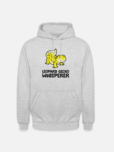 Leopardgecko-Flüsterer Reptilien - Unisex Hoodie - Hellgrau meliert