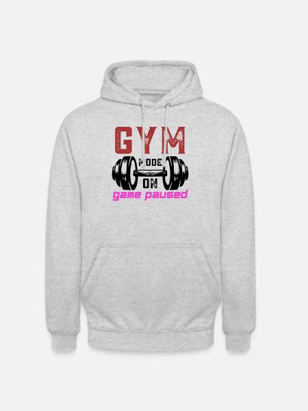 GymModeOn - Unisex Hoodie - Hellgrau meliert