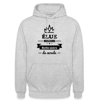 Meilleure belle-mère,cadeau belle mère - Sweat-shirt à capuche unisexe - gris clair chiné - Devant - Alina (178cm) & Michal (187cm)