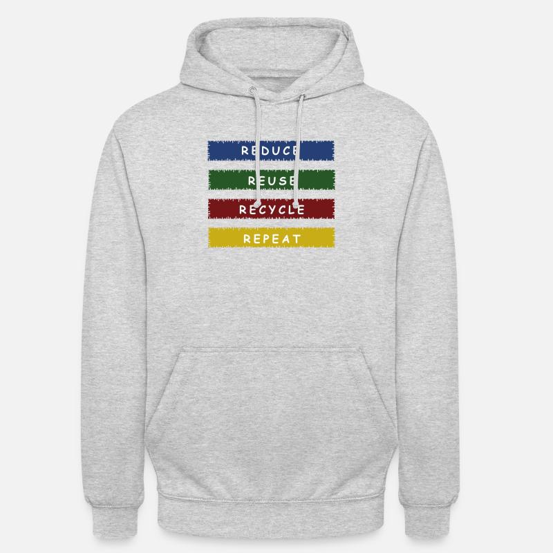 REDUCE REUSE RECYCLE climate protector environmental protection - Unisex Hoodie - light heather grey