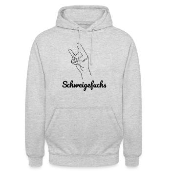 Schweigefuchs Lehrer lustig - Unisex Hoodie - Hellgrau meliert - Vorne - Alina (178cm) & Michal (187cm)