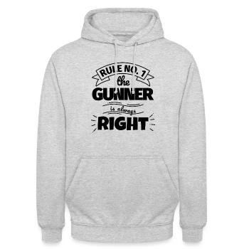 Cadeau amusant GUNNER - Sweat-shirt à capuche unisexe - gris clair chiné - Devant - Alina (178cm) & Michal (187cm)