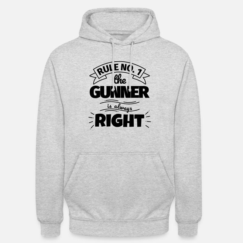 Cadeau amusant GUNNER - Sweat-shirt à capuche unisexe - gris clair chiné
