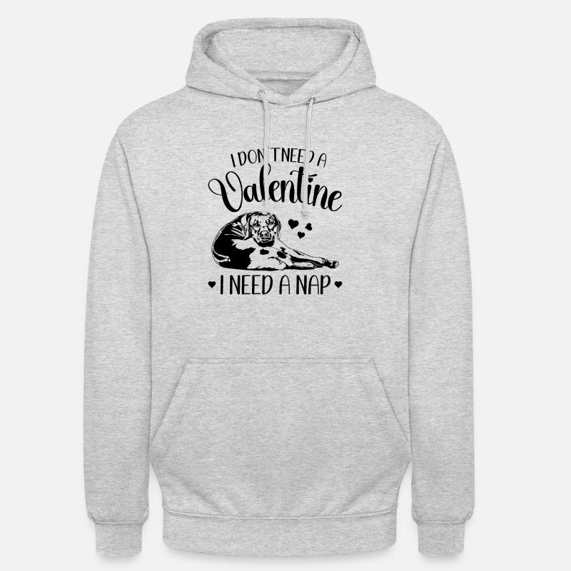 Rhodesian Ridgeback Saint-Valentin chiens Wilsigns - Sweat-shirt à capuche unisexe - gris clair chiné