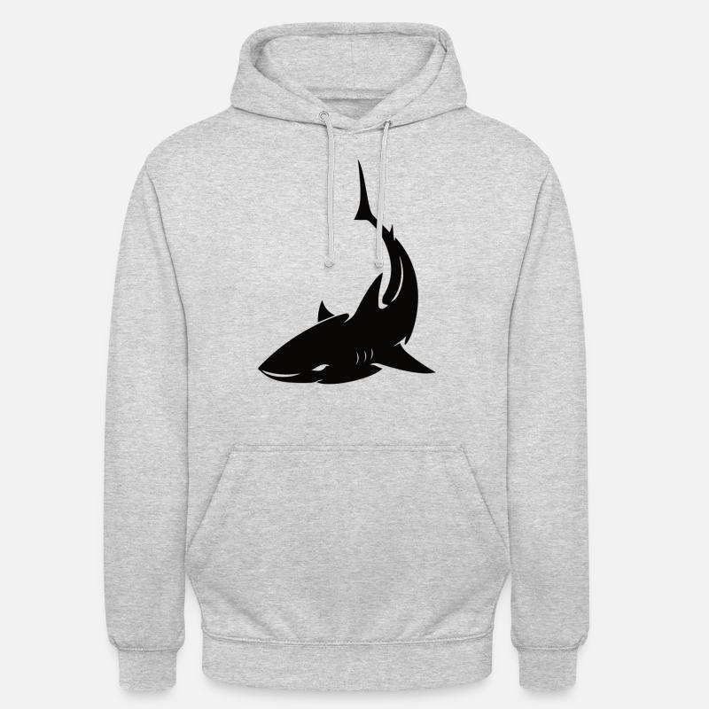 Requin Shark - Sweat-shirt à capuche unisexe - gris clair chiné