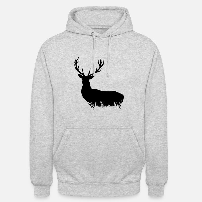 Deer - Hirsch - Unisex Hoodie - Hellgrau meliert
