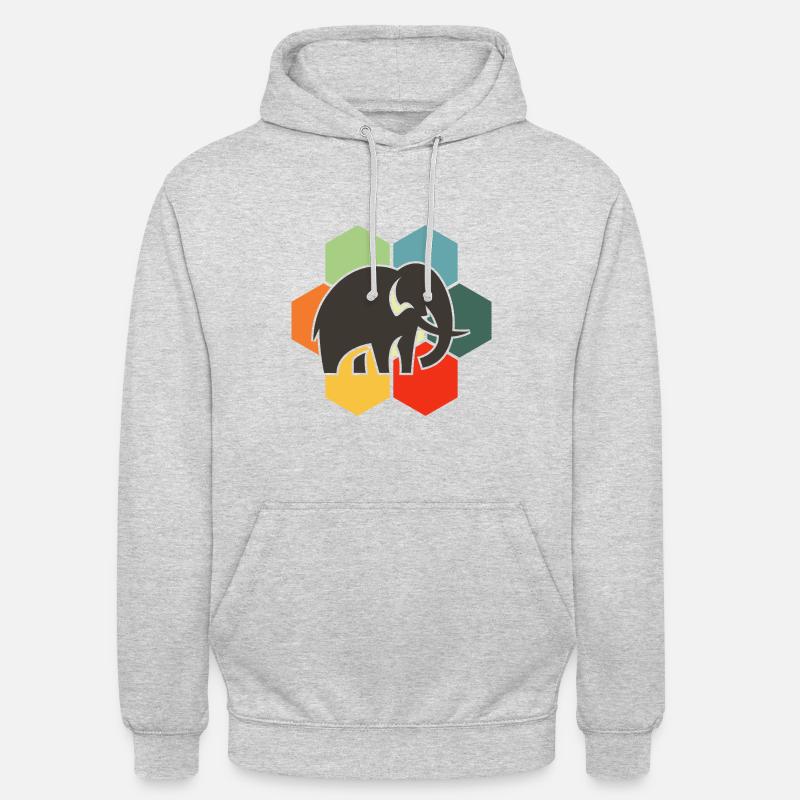 éléphant - Sweat-shirt à capuche unisexe - gris clair chiné