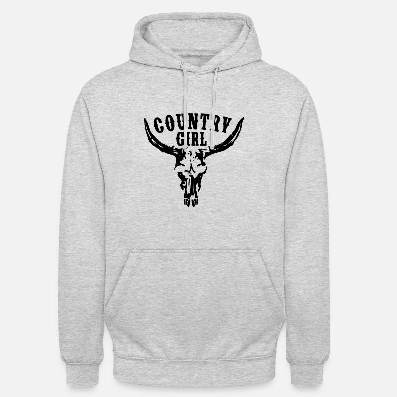 FILLE DE PAYS BULL SKULL - Sweat-shirt à capuche unisexe - gris clair chiné