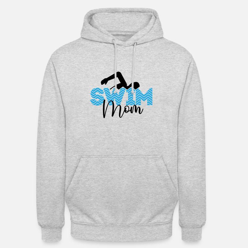 Swim mom Mutter eines Schwimmers - Unisex Hoodie - Hellgrau meliert