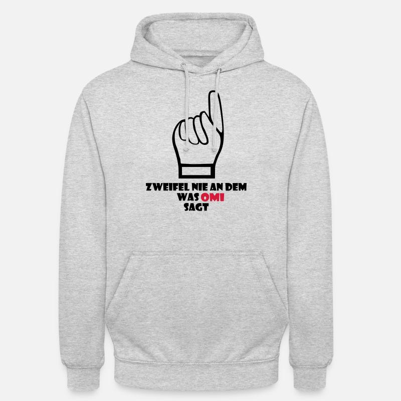 Ne doute jamais de ce que dit Grand-mère - Sweat-shirt à capuche unisexe - gris clair chiné
