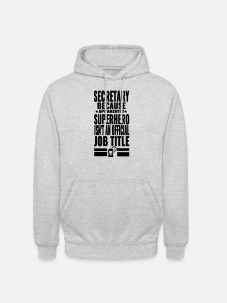 Secretary - superhero - Unisex Hoodie - Hellgrau meliert