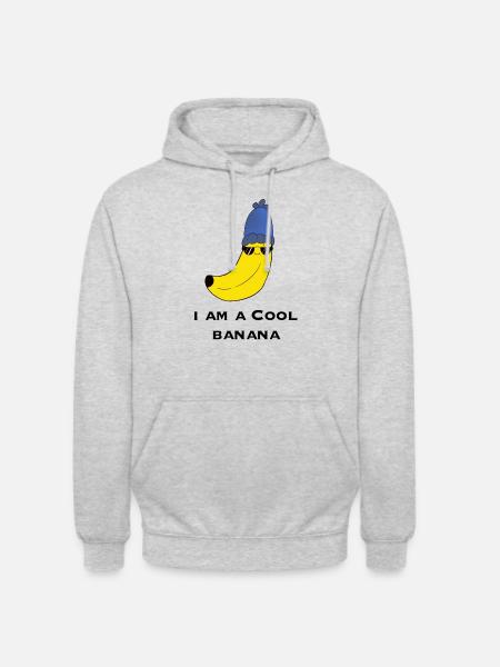 Banan / Banan - Jeg er en KØLBANA - Hættetrøje unisex - lysegrå meleret
