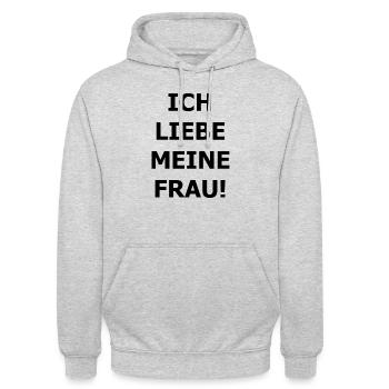 Ich liebe meine Frau - Unisex Hoodie - Hellgrau meliert - Vorne - Alina (178cm) & Michal (187cm)