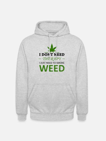 Weed Therapy - Unisex Hoodie - Hellgrau meliert