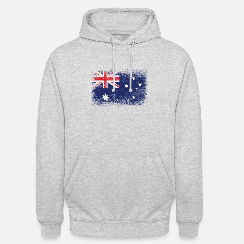 Drapeau de drapeau australien - Sweat-shirt à capuche unisexe - gris clair chiné