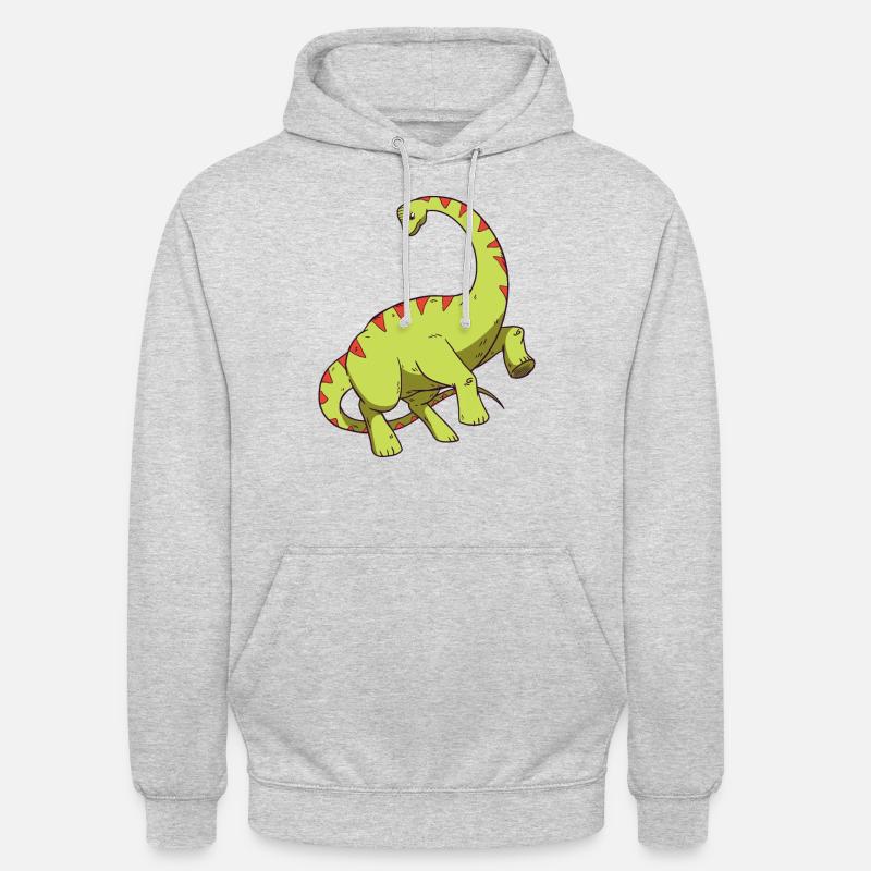 Dinosaure à long cou Apatosaurus - Sweat-shirt à capuche unisexe - gris clair chiné
