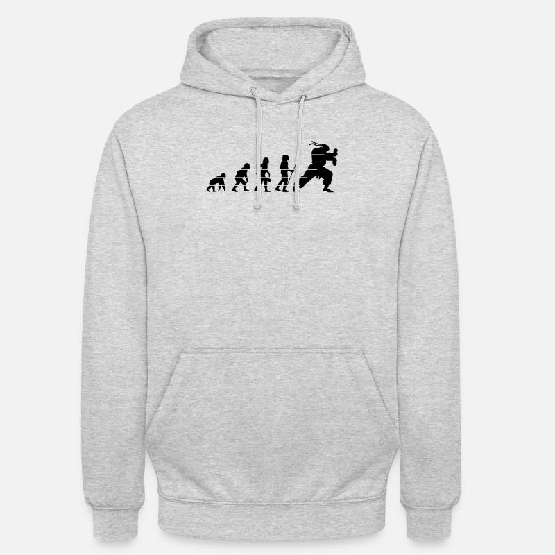 évolution humaine ou hadouk - Sweat-shirt à capuche unisexe - gris clair chiné