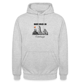 barcelona catalunya - Unisex Hoodie - light heather grey - Front - Alina (178cm) & Michal (187cm)