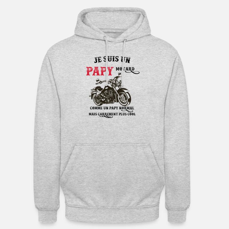 je suis un papy motard comme un papy normal - Sweat-shirt à capuche unisexe - gris clair chiné
