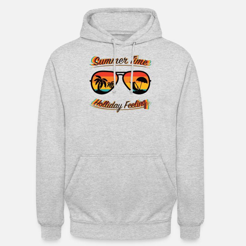 Heure d’été - Sentiment de vacances - Sweat-shirt à capuche unisexe - gris clair chiné