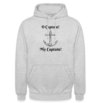 O Captain! My Captain! - Unisex Hoodie - Hellgrau meliert - Vorne - Alina (178cm) & Michal (187cm)