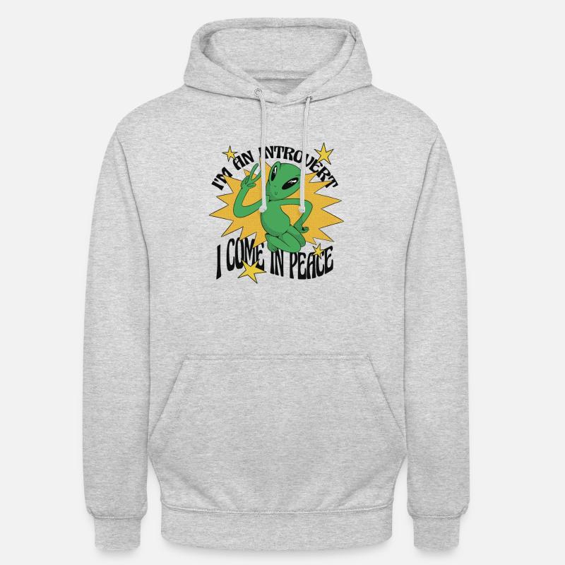 Alien signe de paix - Sweat-shirt à capuche unisexe - gris clair chiné