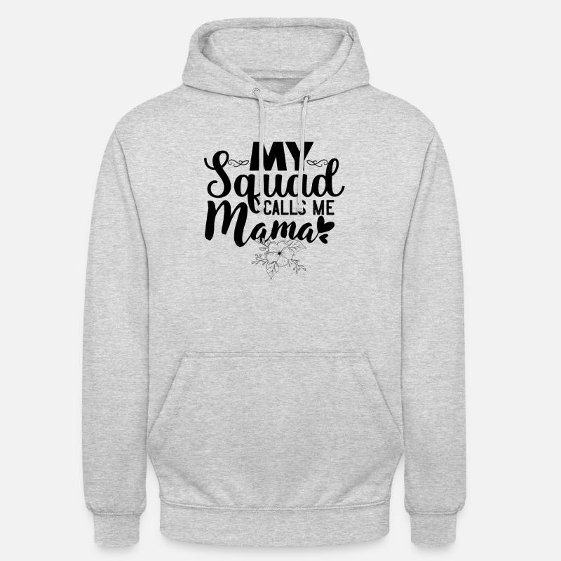 Mon escouade m’appelle Mama - Sweat-shirt à capuche unisexe - gris clair chiné