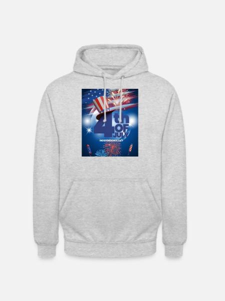 Independence day 4th July - Unisex Hoodie - Hellgrau meliert