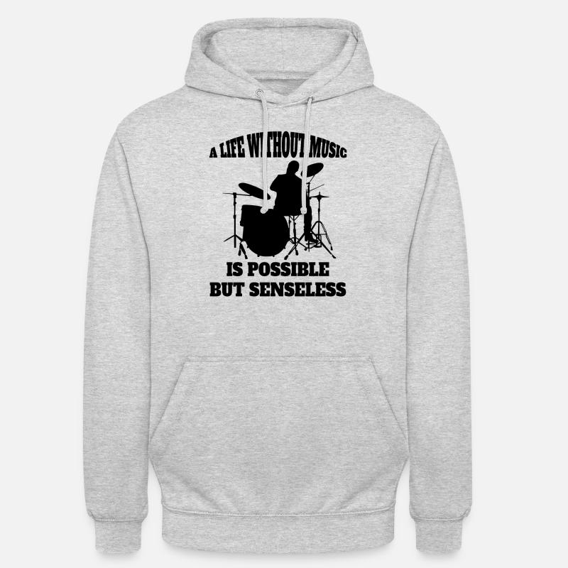 Drums, musicians, drummers, drummers - Unisex Hoodie - light heather grey