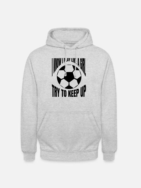 Fußballspieler Fußballmannschaft Fußballdesign - Unisex Hoodie - Hellgrau meliert