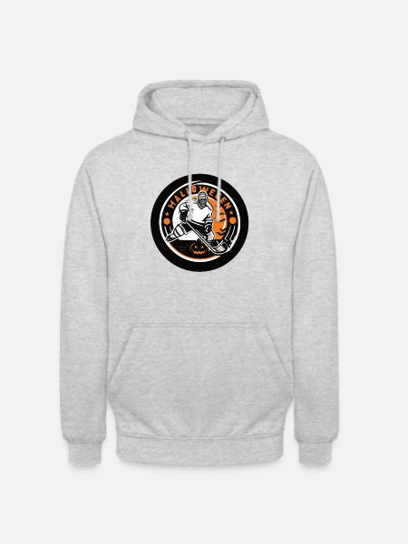 Halloween-Hockeyspieler - Unisex Hoodie - Hellgrau meliert