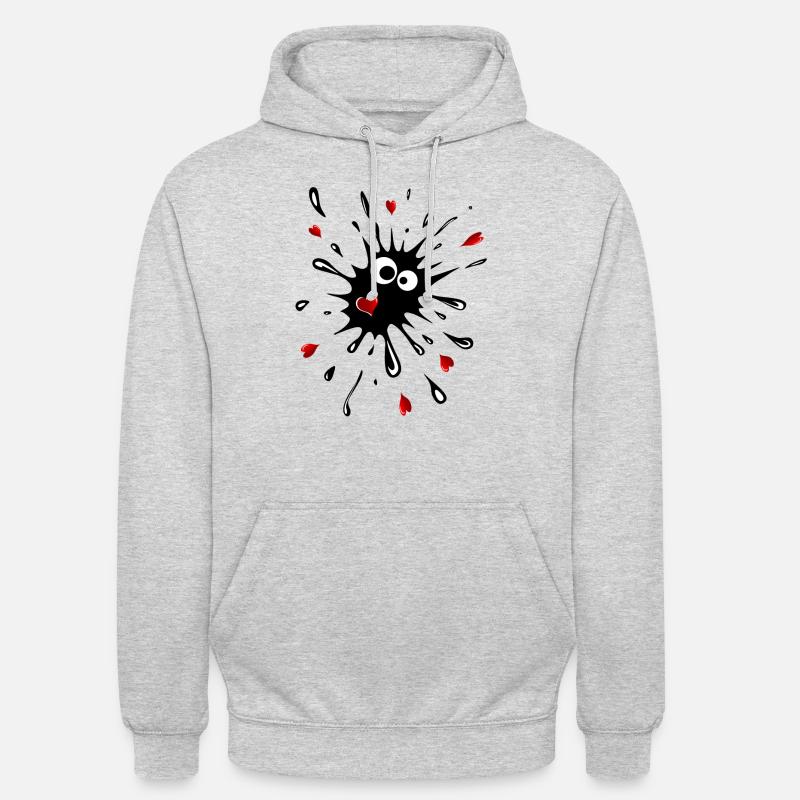 Des blobs avec des cœurs - Sweat-shirt à capuche unisexe - gris clair chiné