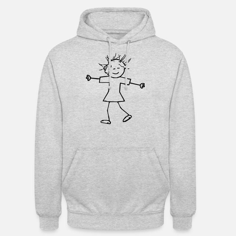 Fille - Sweat-shirt à capuche unisexe - gris clair chiné