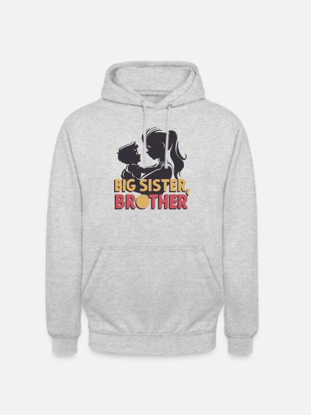GROSSE SCHWESTER BRUDER - Unisex Hoodie - Hellgrau meliert