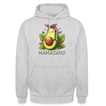 Muttertag Avocado Lover Mamacado - Unisex Hoodie - Hellgrau meliert - Vorne - Alina (178cm) & Michal (187cm)