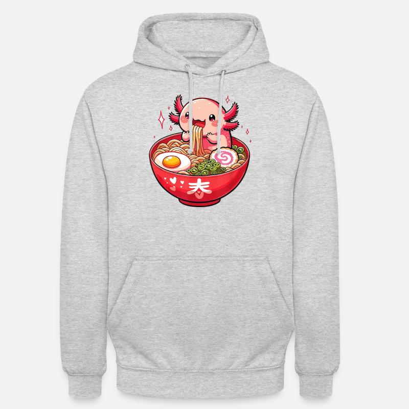 Ramen Axolotl mignon - Sweat-shirt à capuche unisexe - gris clair chiné
