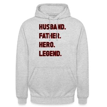 DAD Motto - Unisex Hoodie - Hellgrau meliert - Vorne - Alina (178cm) & Michal (187cm)