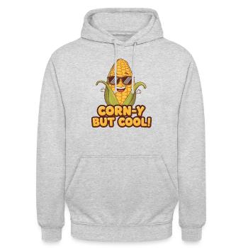 CORN BUT COOL - Unisex Hoodie - light heather grey - Front - Alina (178cm) & Michal (187cm)