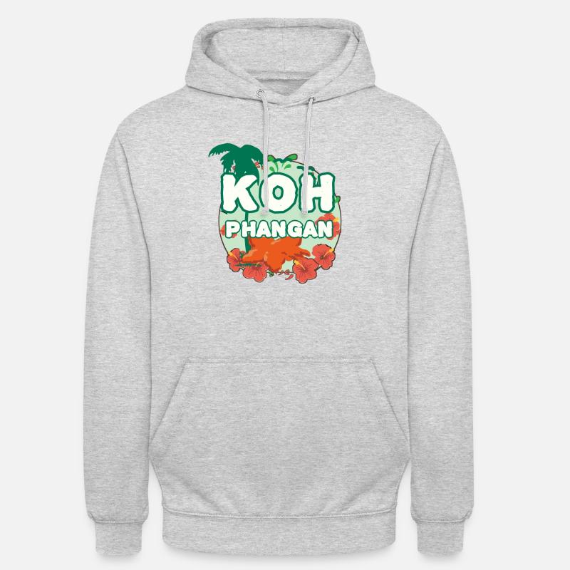 K8h Île de Pha-ngan - Sweat-shirt à capuche unisexe - gris clair chiné