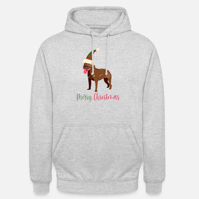 Bouledogue américain, Bully, Noël, Noël - Sweat-shirt à capuche unisexe - gris clair chiné