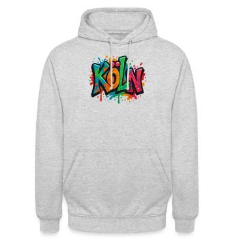 Köln - Unisex Hoodie - Hellgrau meliert - Vorne - Alina (178cm) & Michal (187cm)