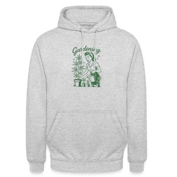 Funny Gardening Pin-up Poster House Plant - Unisex Hoodie - light heather grey - Front - Alina (178cm) & Michal (187cm)