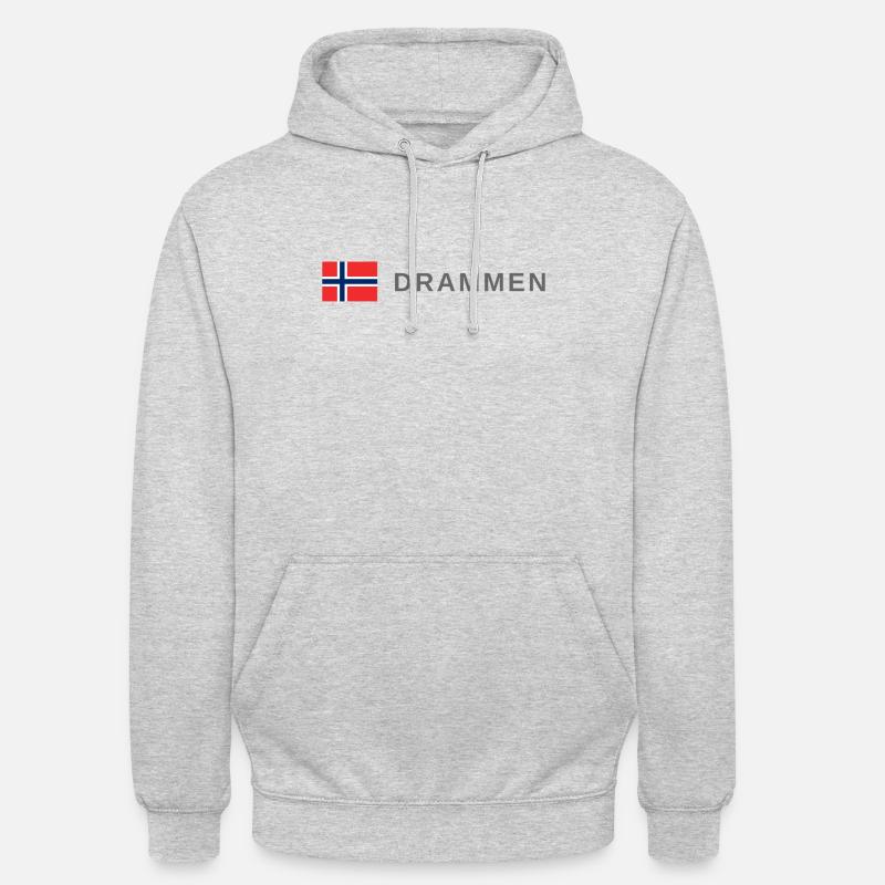 Drammen Norvège - Sweat-shirt à capuche unisexe - gris clair chiné