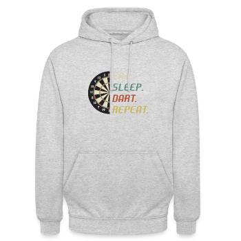 Darts Dart Eat Sleep Repeat Dartboard Darten - Unisex Hoodie - Hellgrau meliert - Vorne - Alina (178cm) & Michal (187cm)