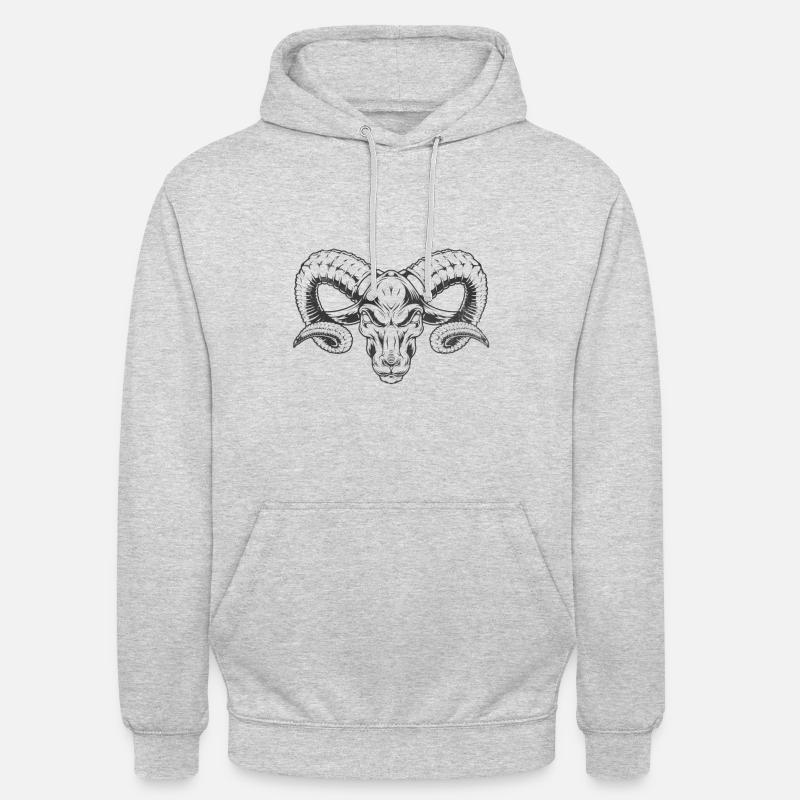 Widder Sternzeichen Horoskop - Unisex Hoodie - Hellgrau meliert