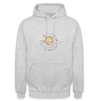 Doux petit lion sauvage - Sweat-shirt à capuche unisexe - gris clair chiné - Devant - Alina (178cm) & Michal (187cm)