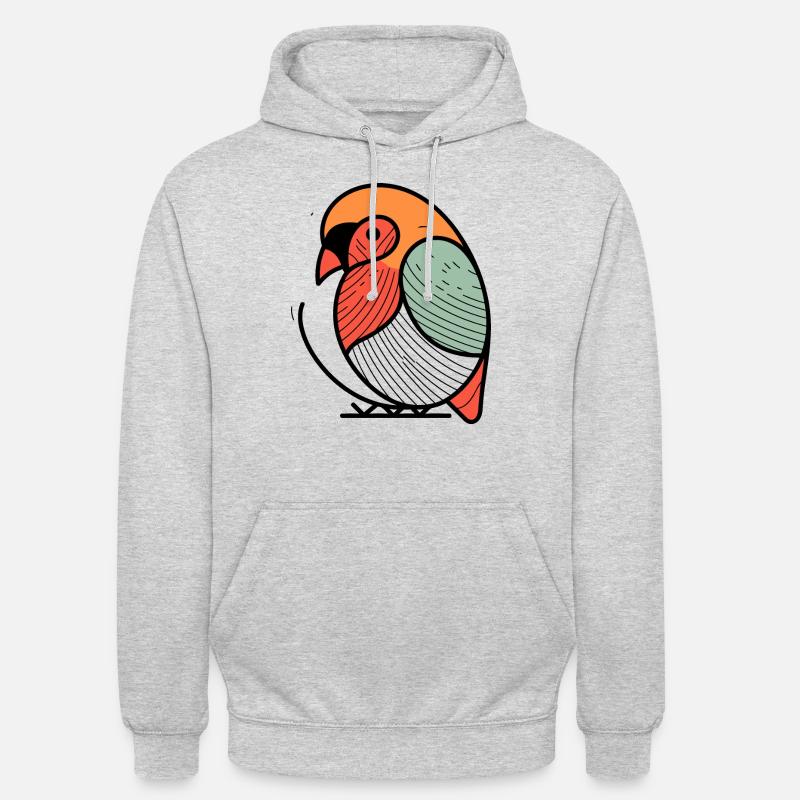 Vogel Comic bunt - Unisex Hoodie - Hellgrau meliert