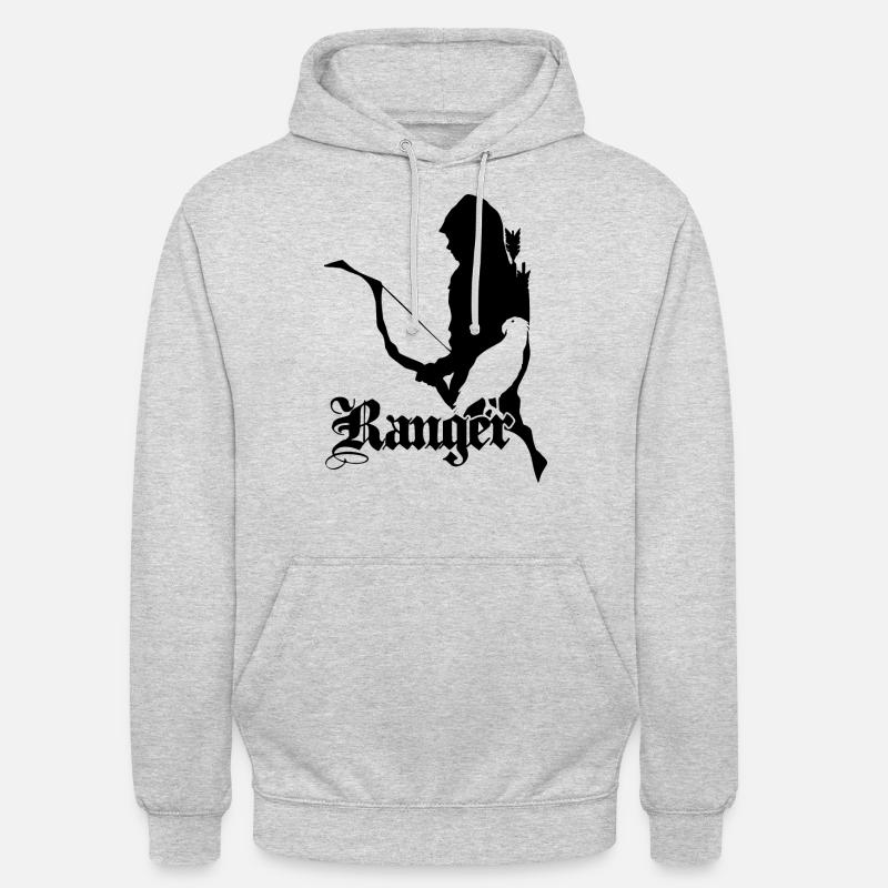 Archer RPG Ranger Silhouette - Sweat-shirt à capuche unisexe - gris clair chiné