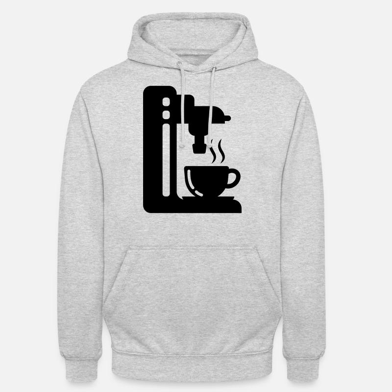 Symbole de machine à café - Sweat-shirt à capuche unisexe - gris clair chiné